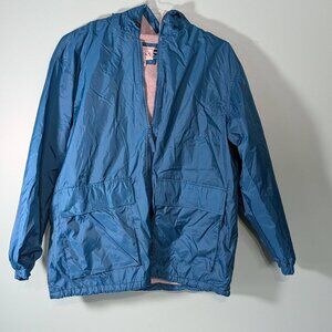 Basic Editions Woman's Zip Up Jacket With Hood Size large Windbreaker